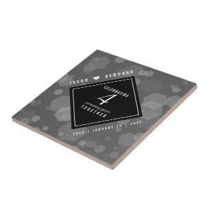 Carreau Élégante fête du 4e anniversaire du Mariage de lin