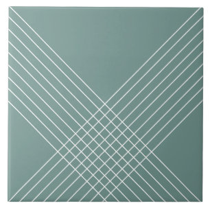 Carreau Elégante Géométrique tendance sur Sage Green
