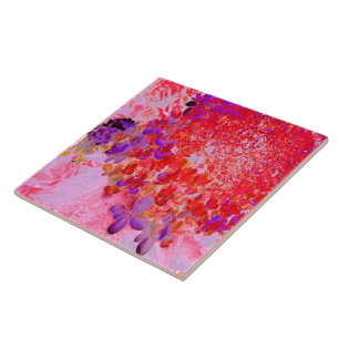 Carreau Élégante Hydrangée violette et orange Limelight