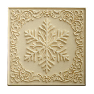 Carreau Élégante œuvre d'art de Noël en relief représentan
