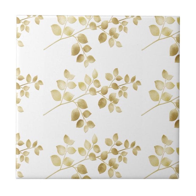 Carreau  Élégante Parties scintillant Feuille Gold Foil    (Devant)
