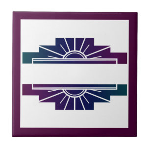 Carreau Elément soleil Art déco en couleurs sombres