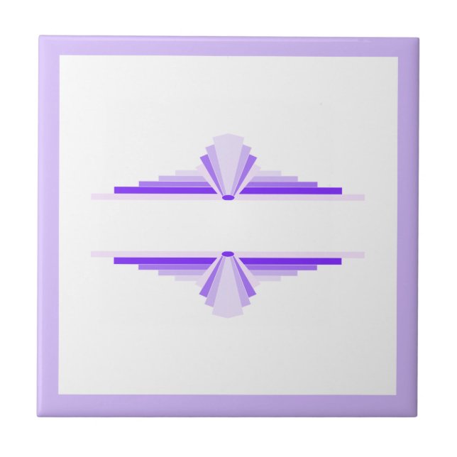Carreau Éléments Art déco dans les violets profonds et cla (Devant)