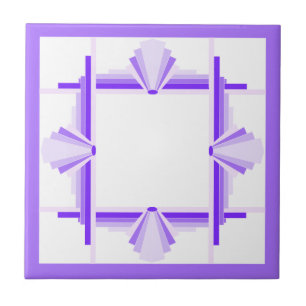 Carreau Éléments Art déco dans les violets profonds et cla