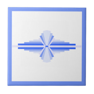 Carreau Éléments Art déco en bleu riche