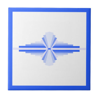 Carreau Éléments Art déco en bleu riche