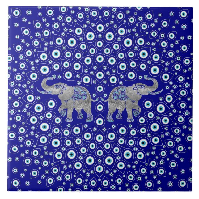 Carreau Eléphant de l'oeil du mal Bonne chance Charme (Devant)