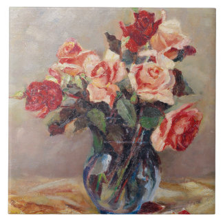 Carreau Elizabeth J. Grafin von Attems Stilllife avec Ros