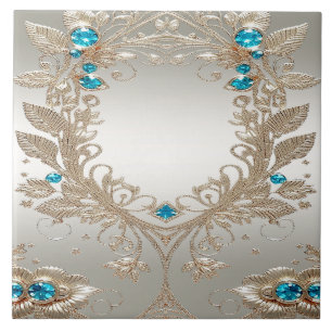 Carreau Embellister Gold Blue Stones Carrelage en céramiqu