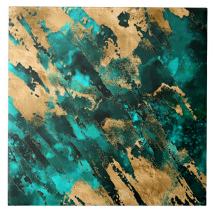 Carreau Emerald Green et Gold abstrait