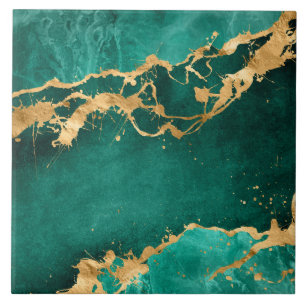 Carreau Emerald Green et Gold abstrait