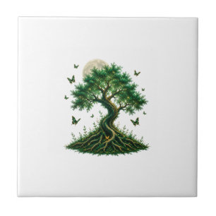 Carreau emerald magic tree latte mug