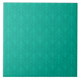 Carreau Émeraude Vert motif floral
