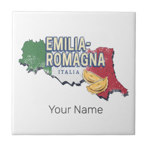 Carreau Émilie Romagne Drapeau Italie Retro Carte Région V