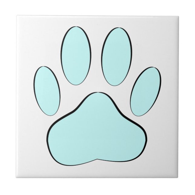 Carreau Empreinte de chien bleu bébé (Devant)