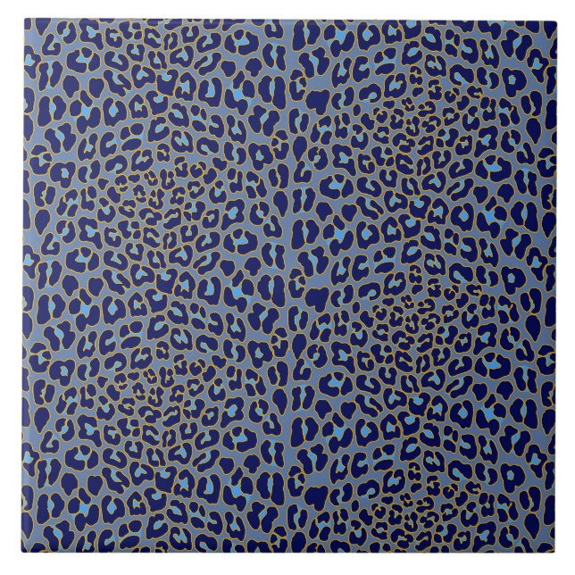 Carreau Empreinte de léopard bleu (Devant)