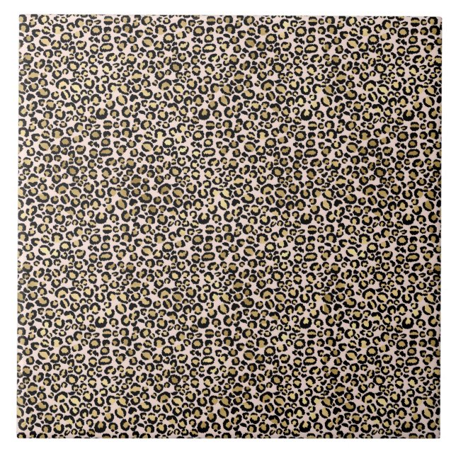 Carreau Empreinte de léopard d'or rose (Devant)