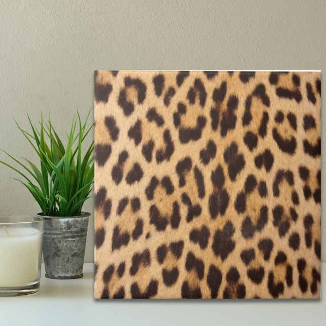 Carreau empreinte de léopard mode branché style safari sau (trendy stylish wild safari fashion leopard print ceramic tile)