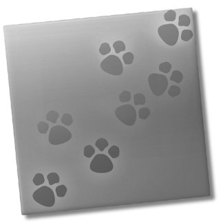 Carreau Empreinte de patte animal gris simple