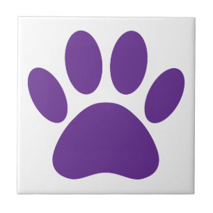 Carreau Empreinte de patte de chien violette carrée