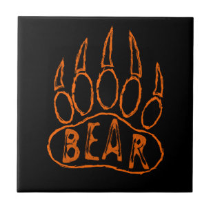 Carreau Empreinte de patte d'ours avec texte