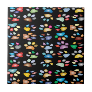 Carreau empreintes de pattes colorés