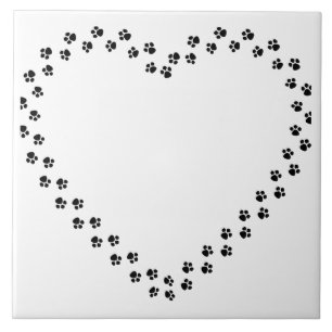Carreau Empreintes de pattes dans un coeur