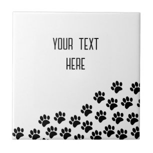 Carreau Empreintes de pattes de chiot noir avec Carré de t