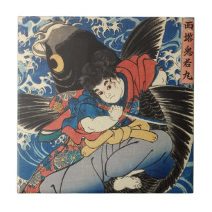 Carreau En Céramique 鬼若丸, 国芳, Oniwakamaru, Kuniyoshi, Ukiyo-e