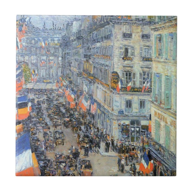 Carreau En Céramique 14 juillet, rue Daunou par Childe Hassam (Devant)