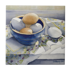 Carreau En Céramique 1791 oeufs dans la cuvette bleue