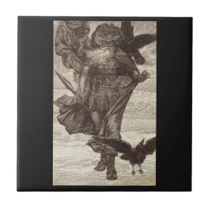 Carreau En Céramique 1871 Odin, Dieu nordique de la sagesse