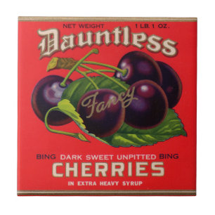 Carreau En Céramique 1930s Cerises innombrables dans le sirop lourd peu