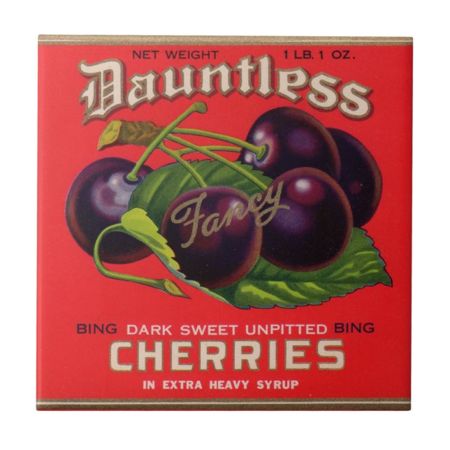 Carreau En Céramique 1930s Cerises innombrables dans le sirop lourd peu (Devant)