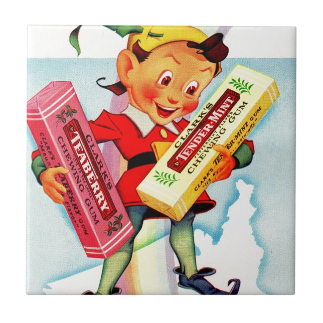 Carreau En Céramique 1940 Clark’s chewing gum elf (Devant)