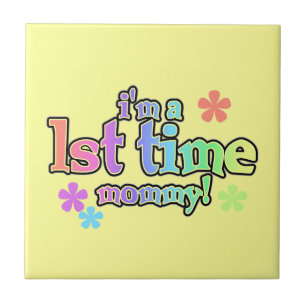 Carreau En Céramique 1ère fois Mommy Rainbow Text Cadeaux