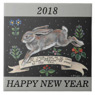 Carreau En Céramique 2018 Carrelage de voeux de lapin personnalisé pour