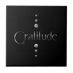 Carreau En Céramique 3 points Argent Bloc Gratitude et Arrière - plan