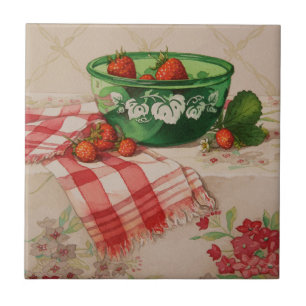 Carreau En Céramique 5284 Fraises au Green Bowl