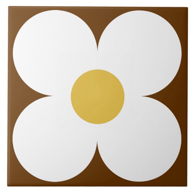 Carreau En Céramique 60s les années 70 tuile de fleurs rétro (Devant)