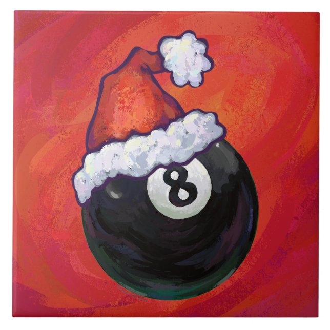 Carreau En Céramique 8 Balle Noël Casquette rouge (Devant)