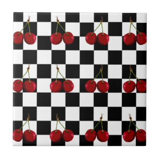 Carreau En Céramique à damiers MOTIF CHERRIES À DRAPEAU