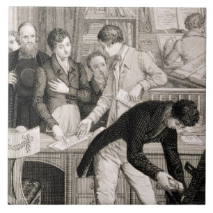 Carreau En Céramique À la banque, c.1800 (gravure)