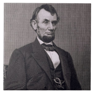 Carreau En Céramique Abraham Lincoln, gravé d'une photographie va le