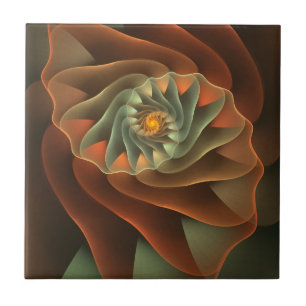 Carreau En Céramique Abrégé sur orange de Tropicanna floral