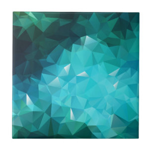 Carreau En Céramique Abrégé sur polygonal aigue-marine
