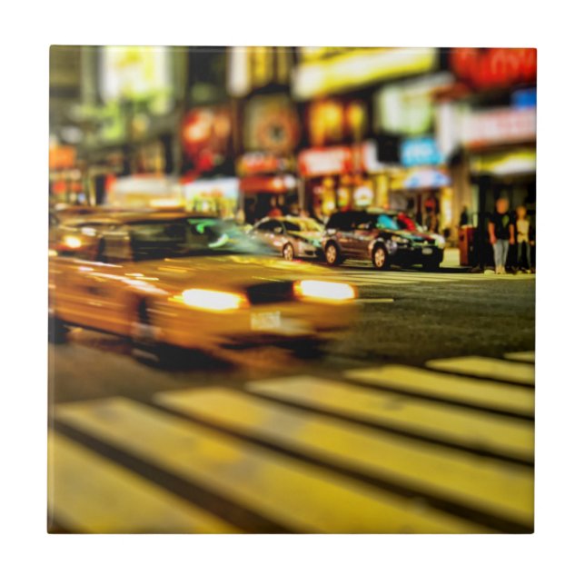 Carreau En Céramique Abrégé sur taxi de NYC (Devant)
