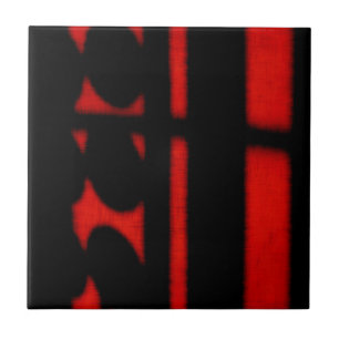 Carreau En Céramique Abstrait noir et rouge