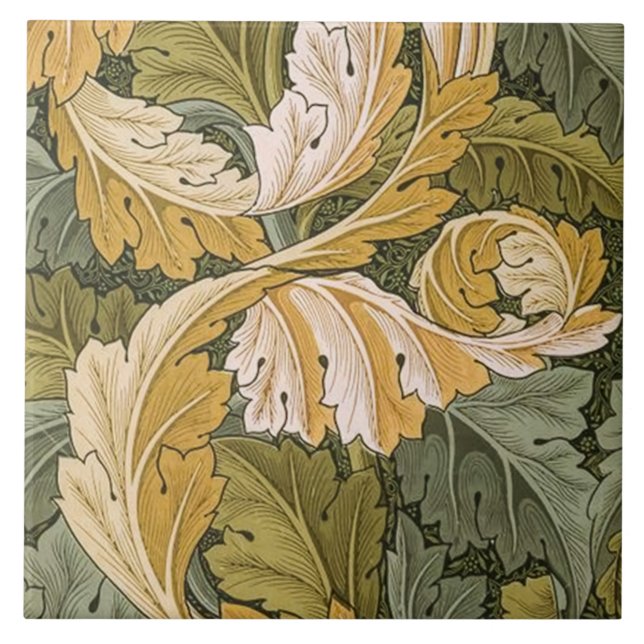 Carreau En Céramique Acanthe conçue par William Morris 1875 (Devant)