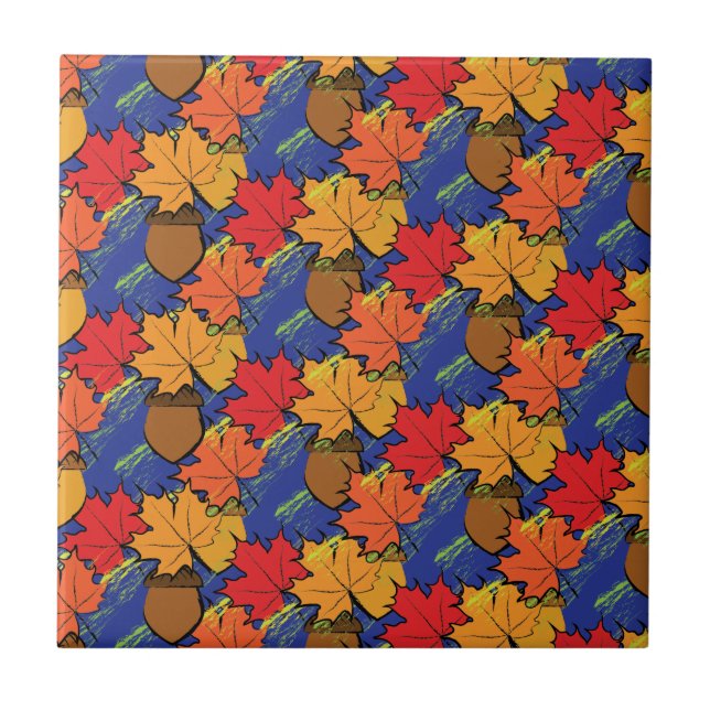 Carreau En Céramique Acorns et feuille I (Devant)